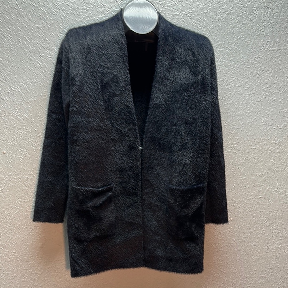 LOVE TOKEN Long Open Front Cardigan Sweater Fluffy Fuzzy NEW Medium